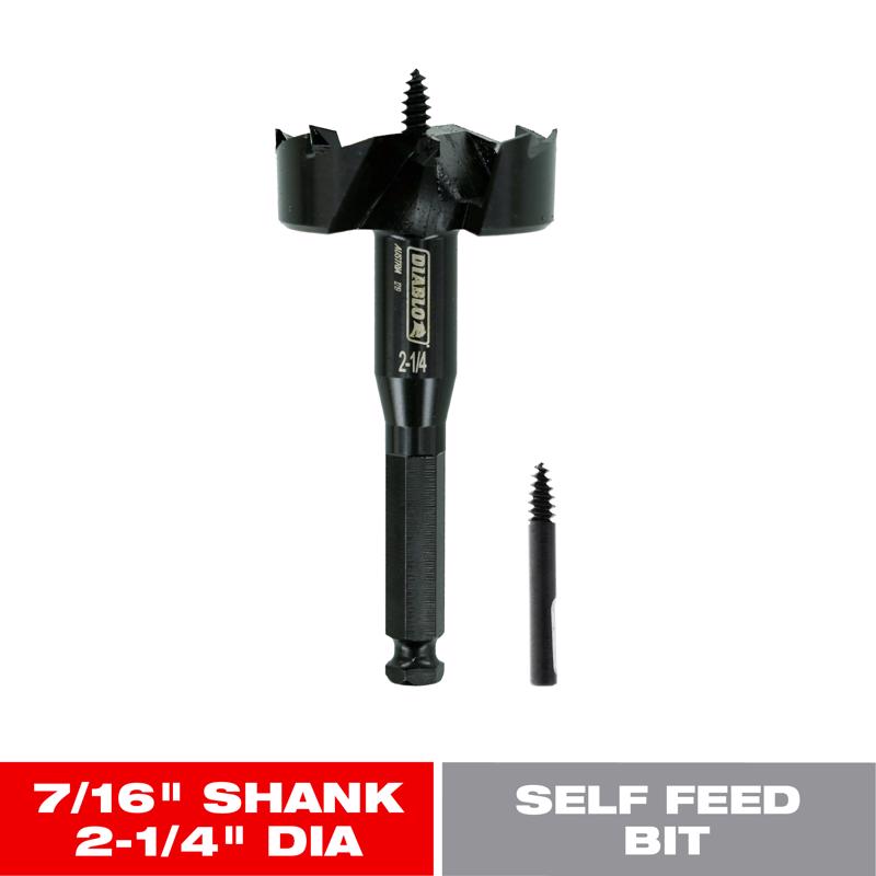 Diablo Speedemon 2-1/4 in. X 5-1/8 in. L Steel Self-Feed Bit Hex Shank