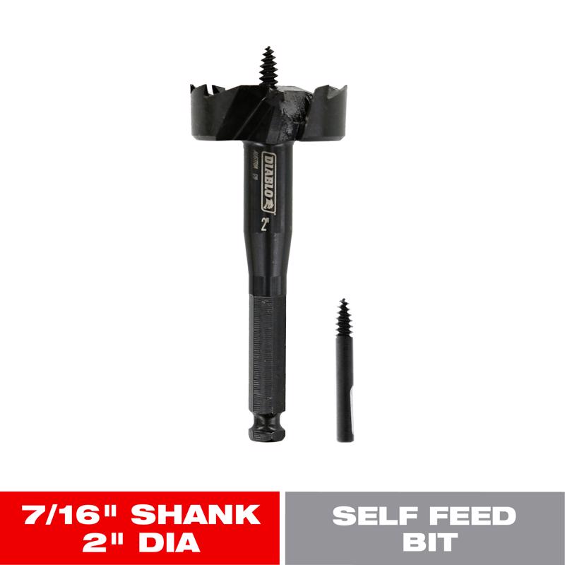 Diablo 2 in. X 5-1/8 in. L Steel Self-Feed Bit Hex Shank