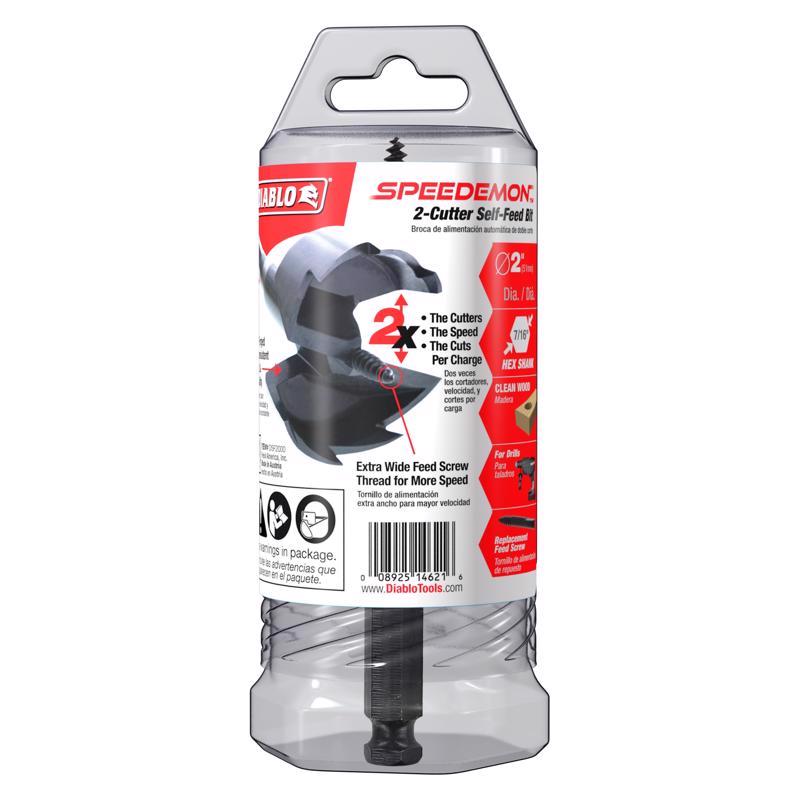 Diablo 2 in. X 5-1/8 in. L Steel Self-Feed Bit Hex Shank