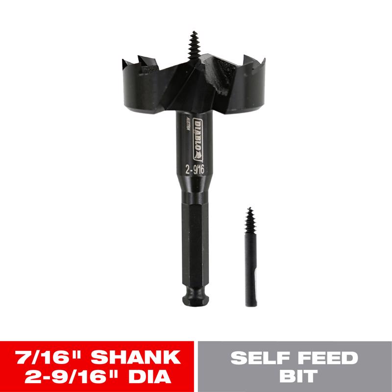 Diablo 2-9/16 in. X 5-1/8 in. L Steel Self-Feed Bit Hex Shank
