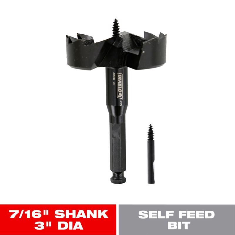Diablo Speedemon 3 in. X 5-1/8 in. L Steel Self-Feed Bit Hex Shank