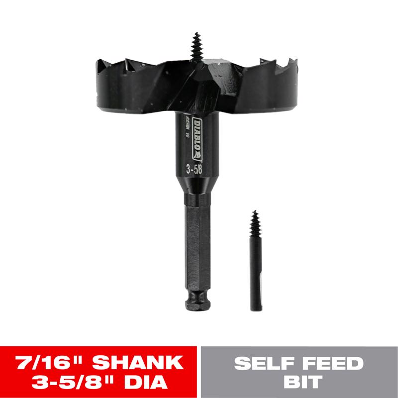 Diablo Speedemon 3-5/8 in. X 5-1/8 in. L Steel Self-Feed Bit Hex Shank