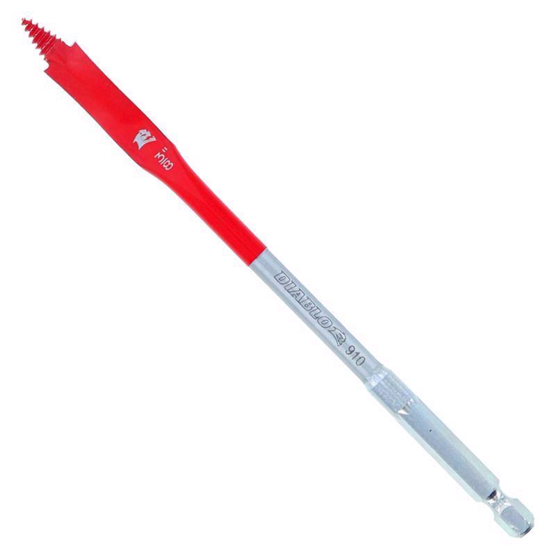 Diablo 3/8 in. X 6 in. L High Speed Steel Clean Wood Spade Bit Hex Shank