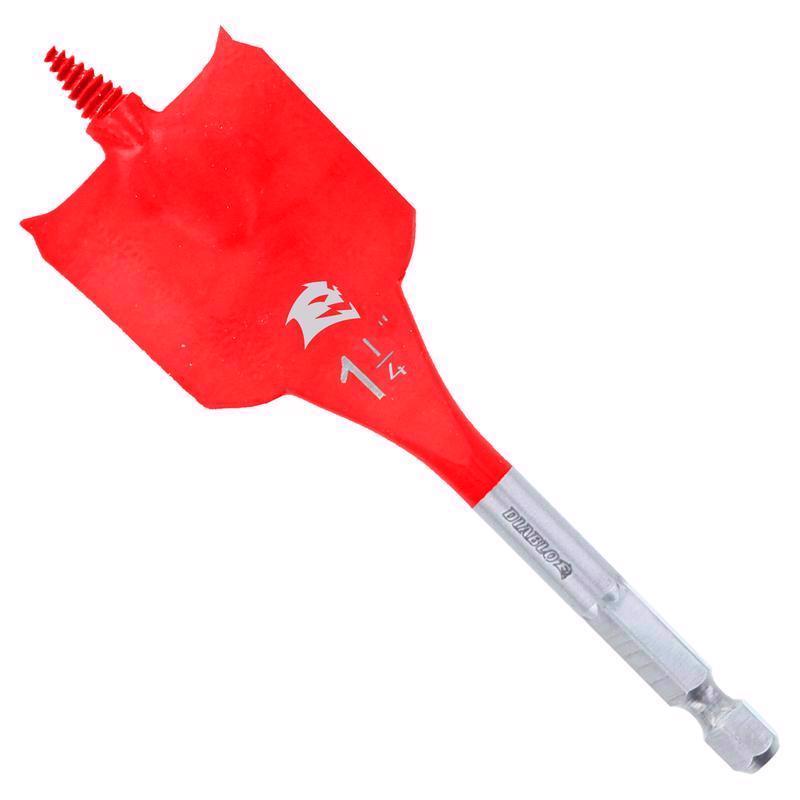Diablo 1-1/4 in. X 4 in. L High Speed Steel Clean Wood Spade Bit Hex Shank