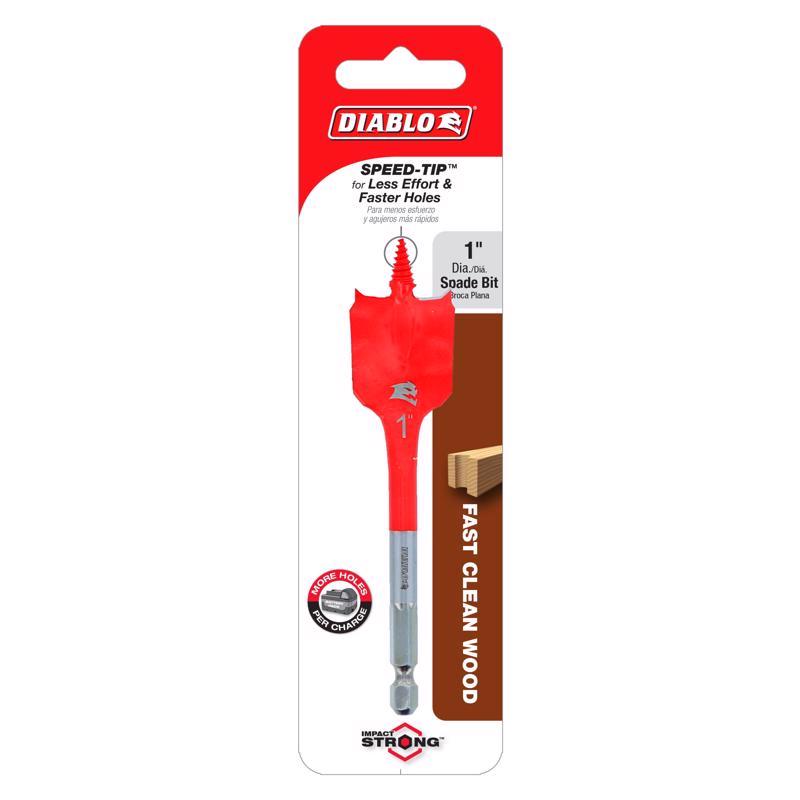 Diablo 1 in. X 4 in. L High Speed Steel Clean Wood Spade Bit Hex Shank