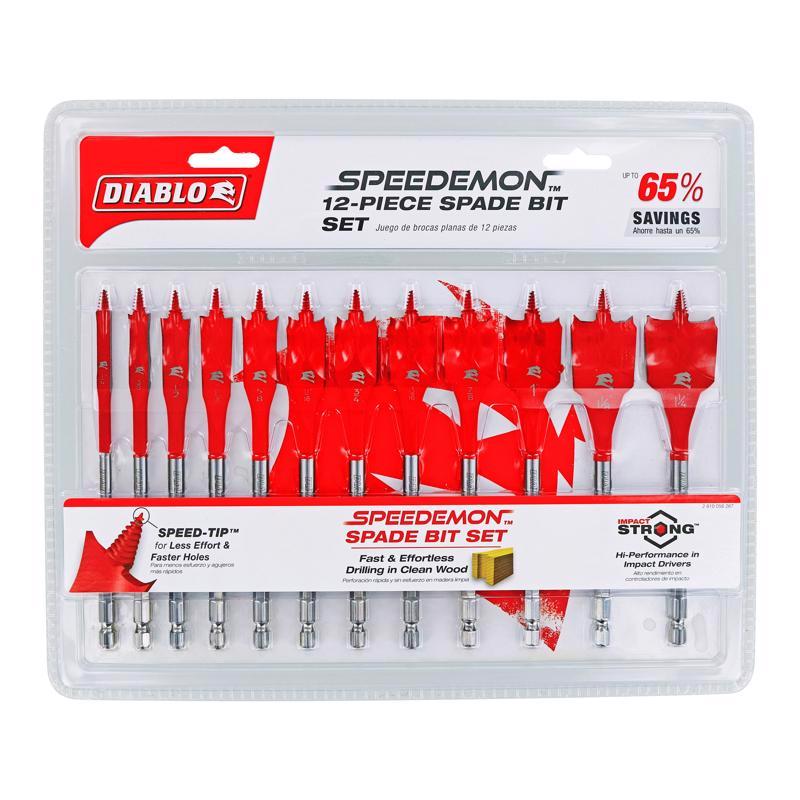 Diablo 6 in. L High Speed Steel Clean Wood Spade Bit Set Hex Shank 12 pc