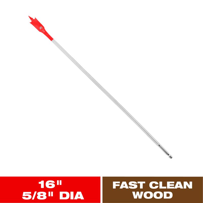 Diablo 5/8 in. X 16 in. L High Speed Steel Clean Wood Spade Bit Hex Shank