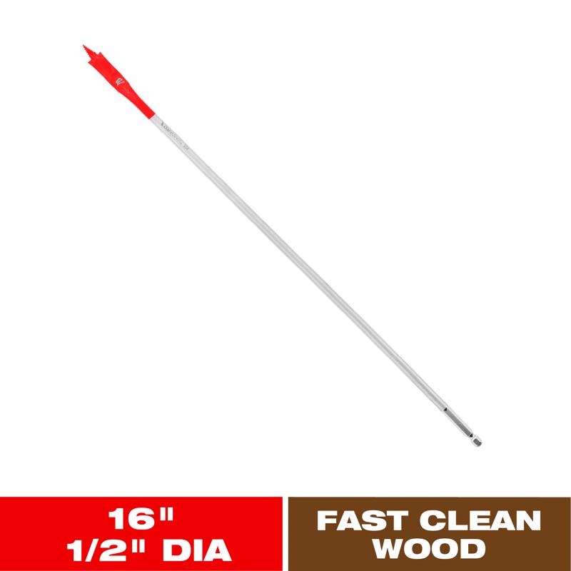 Diablo 1/2 in. X 16 in. L High Speed Steel Clean Wood Spade Bit Hex Shank