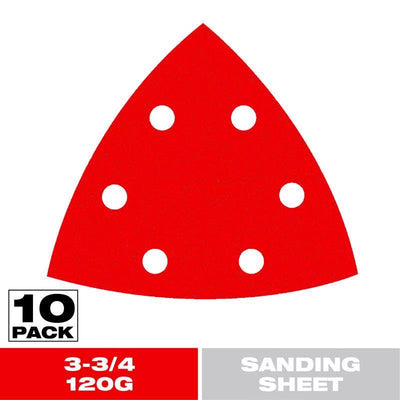 Diablo 3-1/2 in. Ceramic Blend Hook and Lock Triangle Sanding Sheets 120 Grit Medium 10 pk