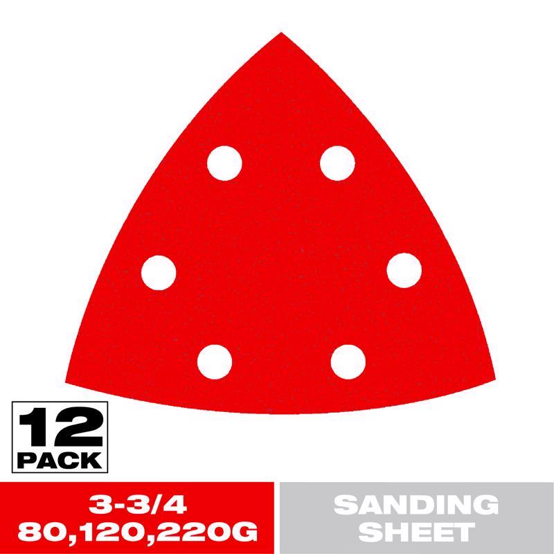 Diablo 3-1/2 in. Ceramic Blend Hook and Lock Triangle Sanding Sheet Assortment 12 pc