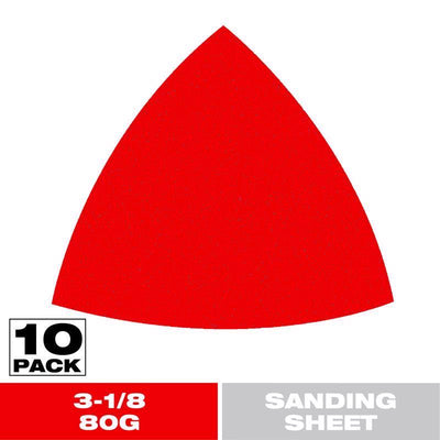 Diablo 3-1/8 in. Ceramic Blend Hook and Lock Triangle Sanding Sheets 80 Grit Coarse 10 pk