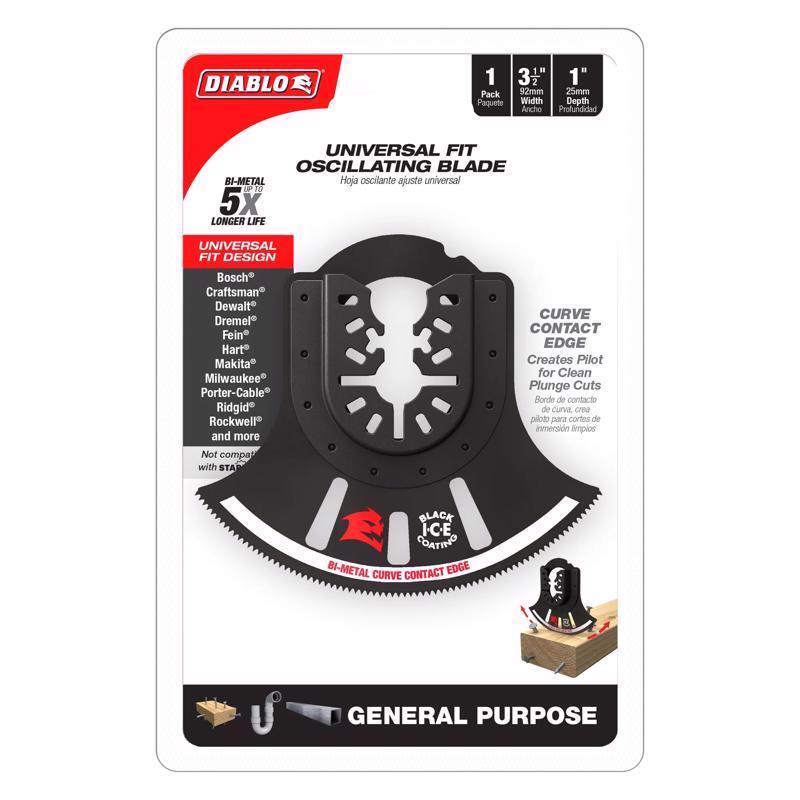 Diablo 3-1/2 in. X 3-1/2 in. W Bi-Metal Semi-Circle Oscillating Blade General Purpose Cuts