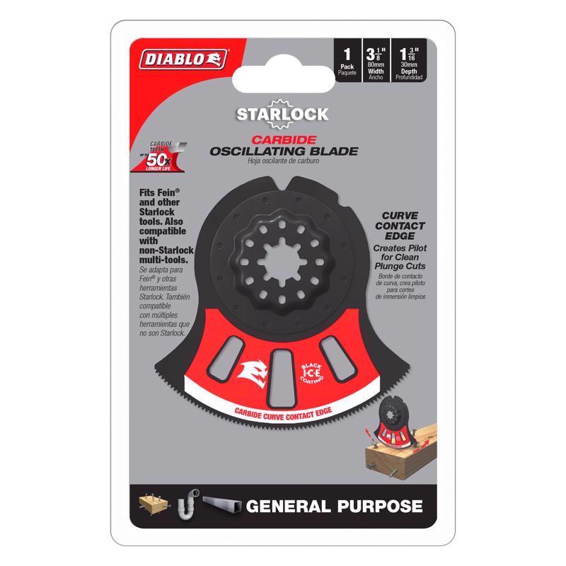 Diablo Starlock 3-1/8 in. W Carbide Semi-Circle Oscillating Blade General Purpose Cuts