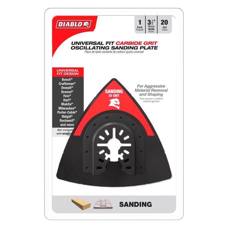 Diablo 3-1/2 in. W Carbide Grit Triangular Oscillating Sanding Plate General Purpose Cuts