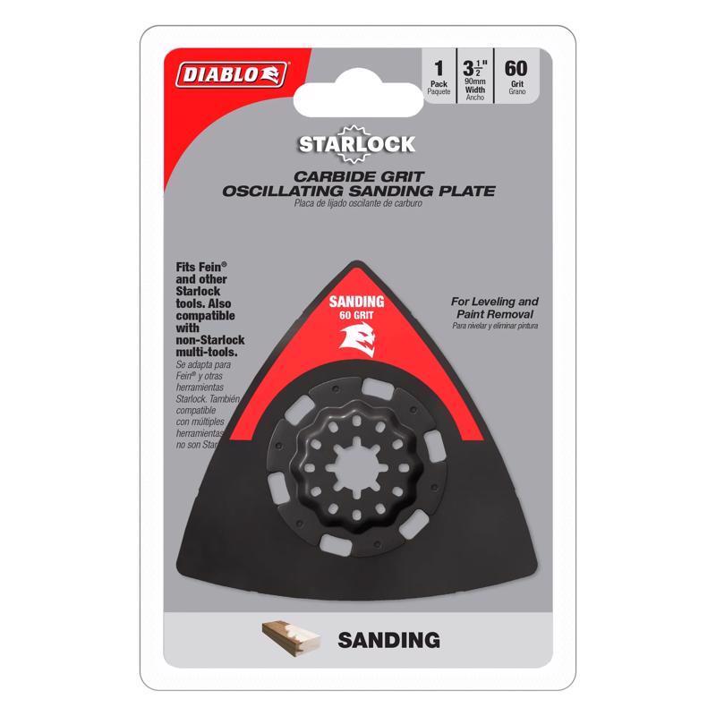 Diablo Starlock 3-1/2 in. W Carbide Grit Triangular Oscillating Sanding Plate Wood