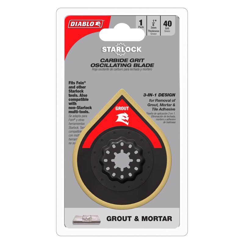Diablo Starlock 2-3/4 in. W Carbide Grit Oscillating Sanding Blade Grout and Mortar