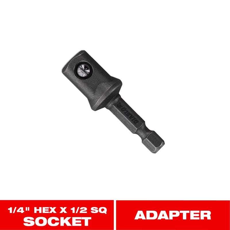 Diablo 2 in. L X 1/2 in. drive X 1/4 in. Square to Hex Socket Adapter