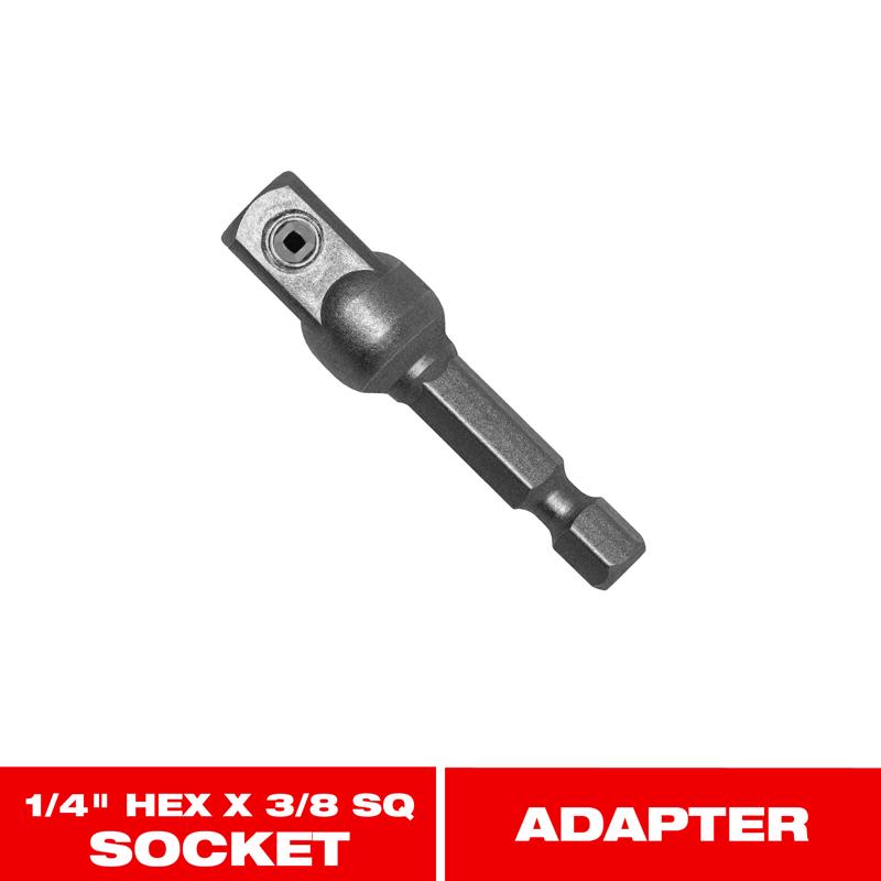 Diablo 2 in. L X 3/8 in. drive X 1/4 in. Square to Hex Socket Adapter