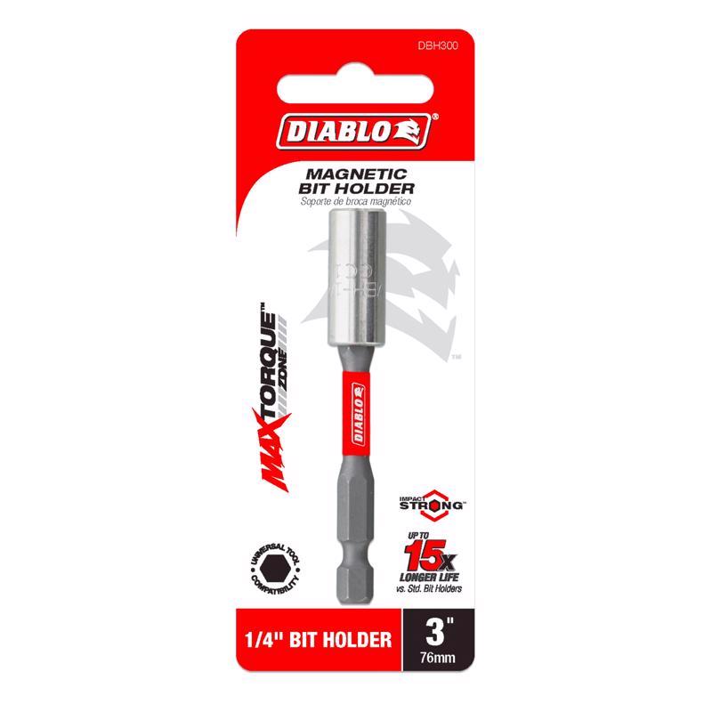 Diablo 3 in. L Magnetic Bit Holder Black Oxide