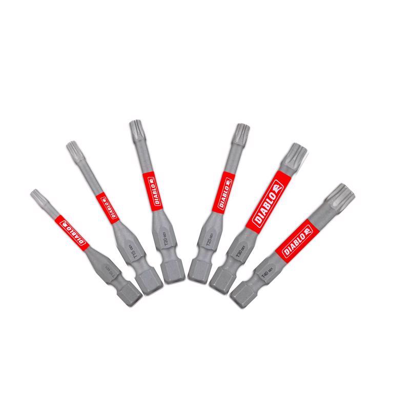 Diablo Torx 2 in. L Drive Bit Set Black Oxide 6 pc