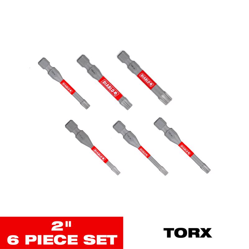 Diablo Torx 2 in. L Drive Bit Set Black Oxide 6 pc