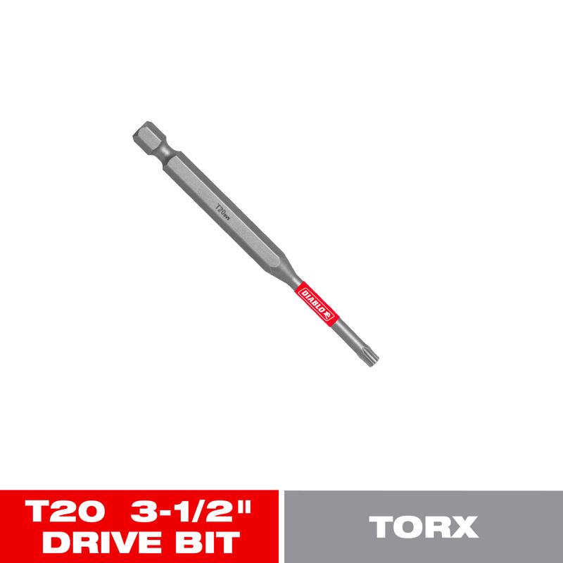 Diablo Torx #20 X 3-1/2 in. L Driver Bit Black Oxide