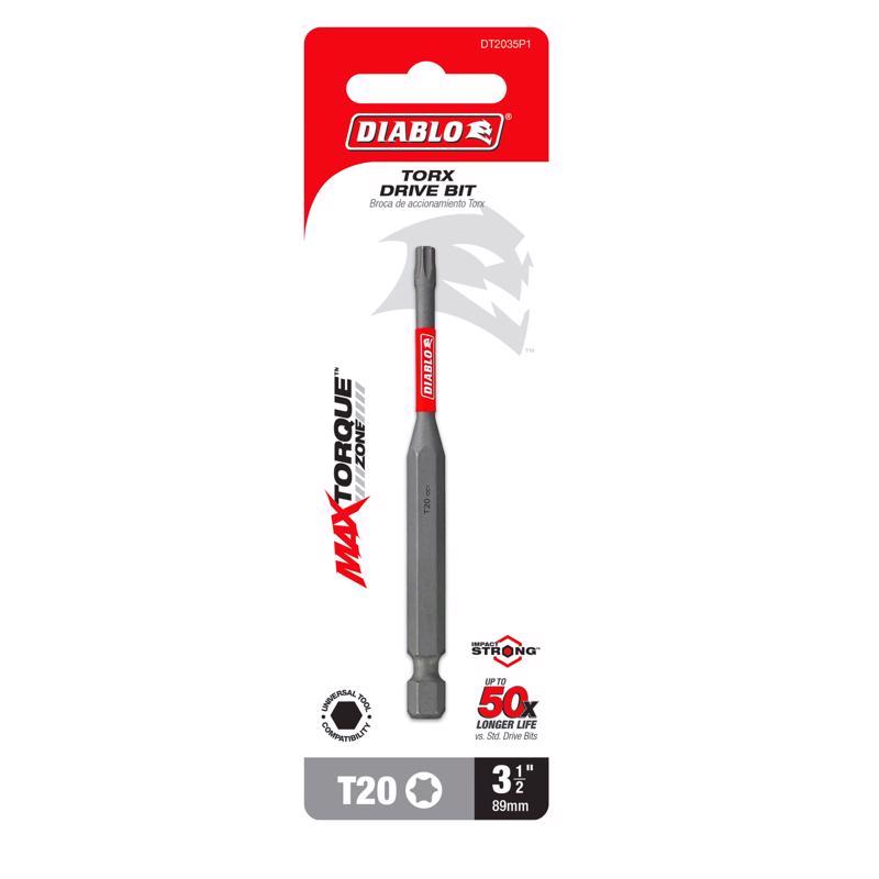 Diablo Torx #20 X 3-1/2 in. L Driver Bit Black Oxide