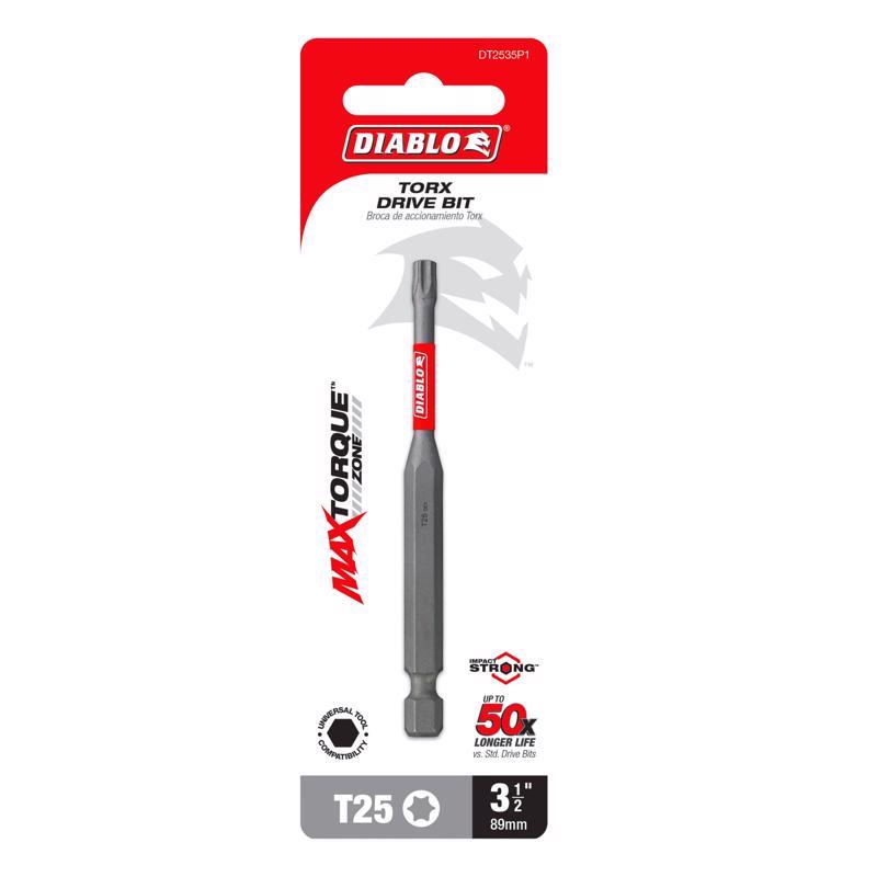 Diablo Torx #25 X 3-1/2 in. L Driver Bit Black Oxide