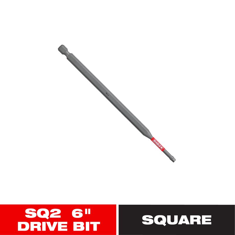 Diablo Square #2 X 6 in. L SQ2 Driver Bit Black Oxide