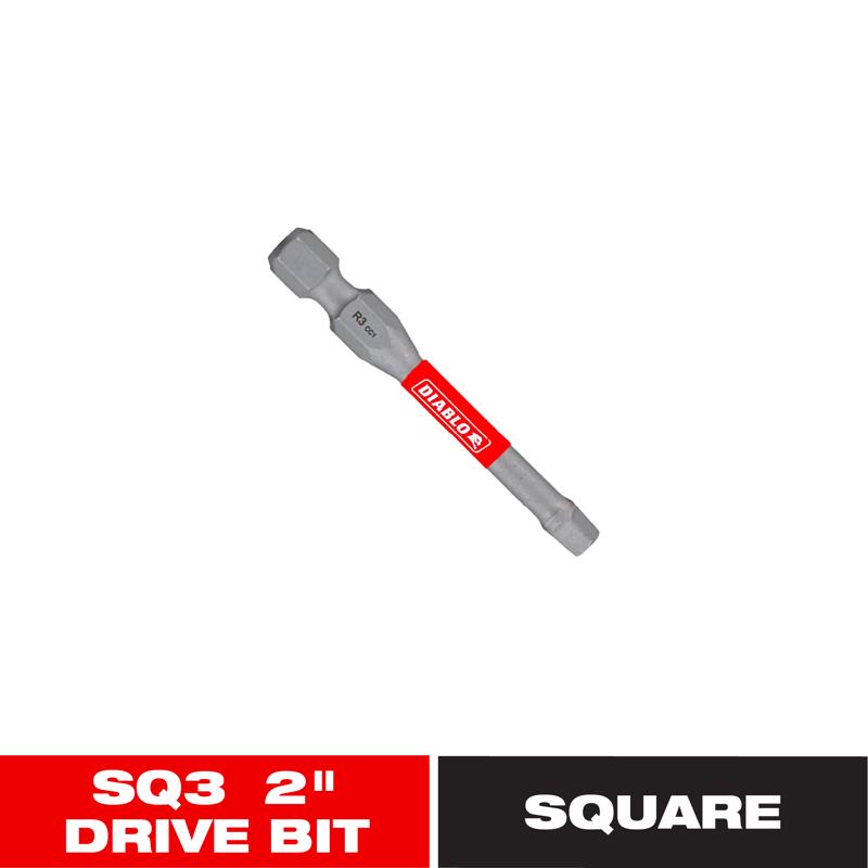 Diablo Square #3 X 2 in. L SQ3 Driver Bit Black Oxide