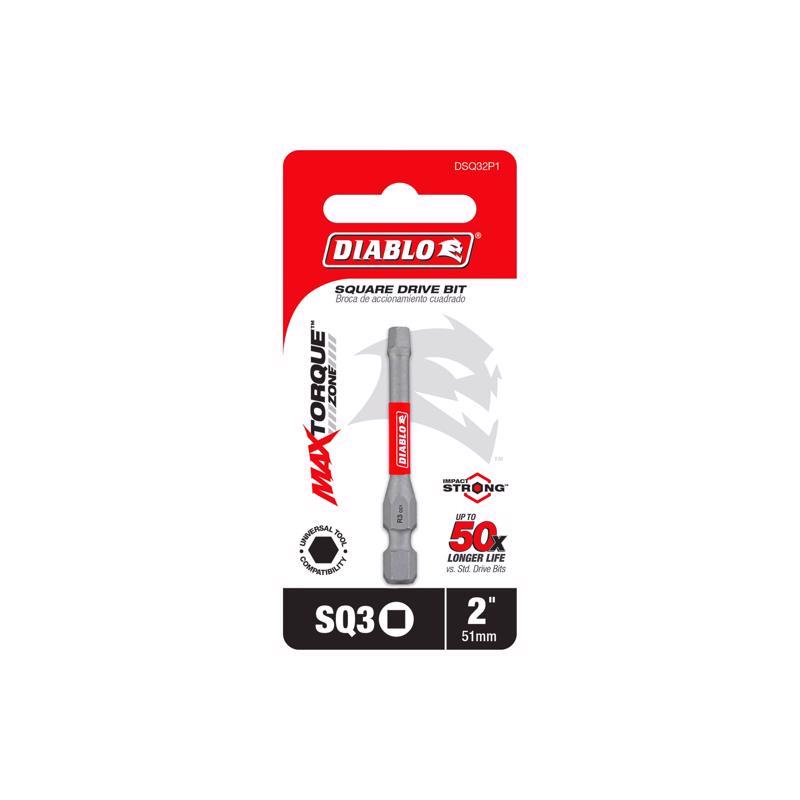 Diablo Square #3 X 2 in. L SQ3 Driver Bit Black Oxide