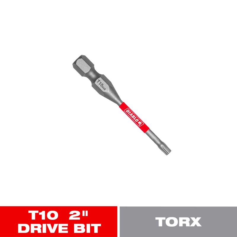 Diablo Torx #10 X 2 in. L Driver Bit Black Oxide