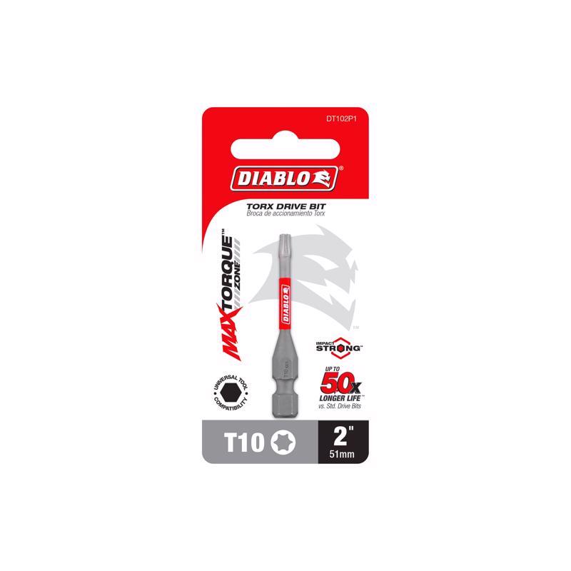 Diablo Torx #10 X 2 in. L Driver Bit Black Oxide