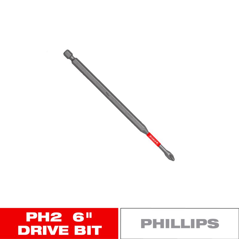 Diablo Phillips #2 X 6 in. L Driver Bit Black Oxide