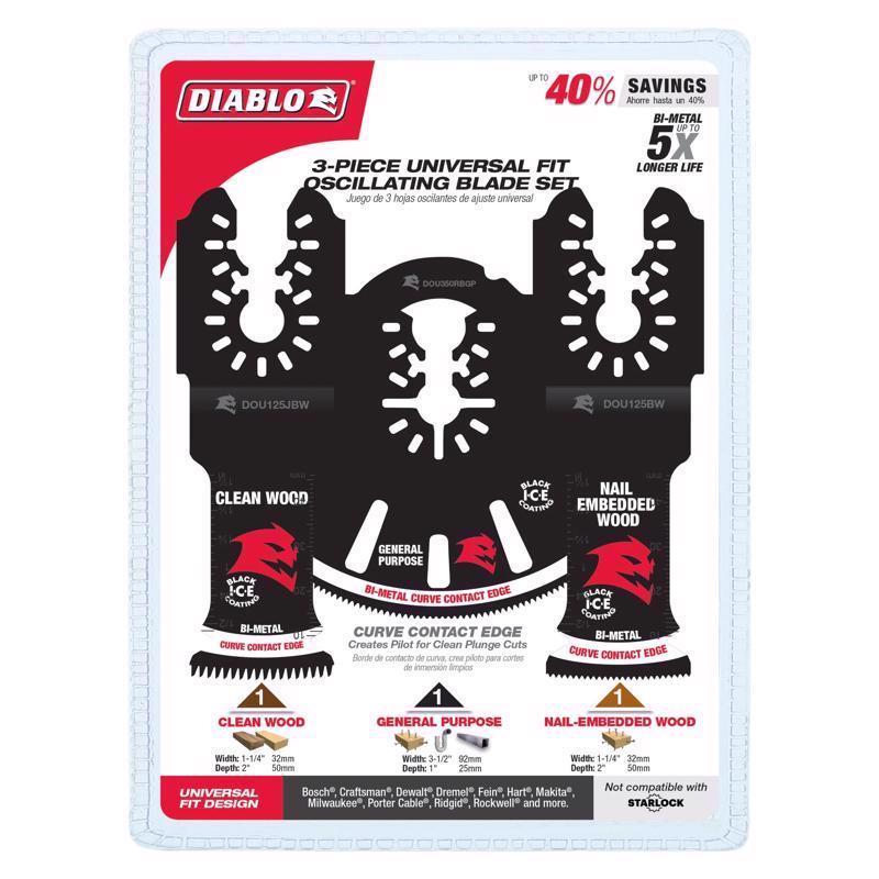 Diablo Bi-Metal Oscillating Blade Set General Purpose Cuts 3 pc