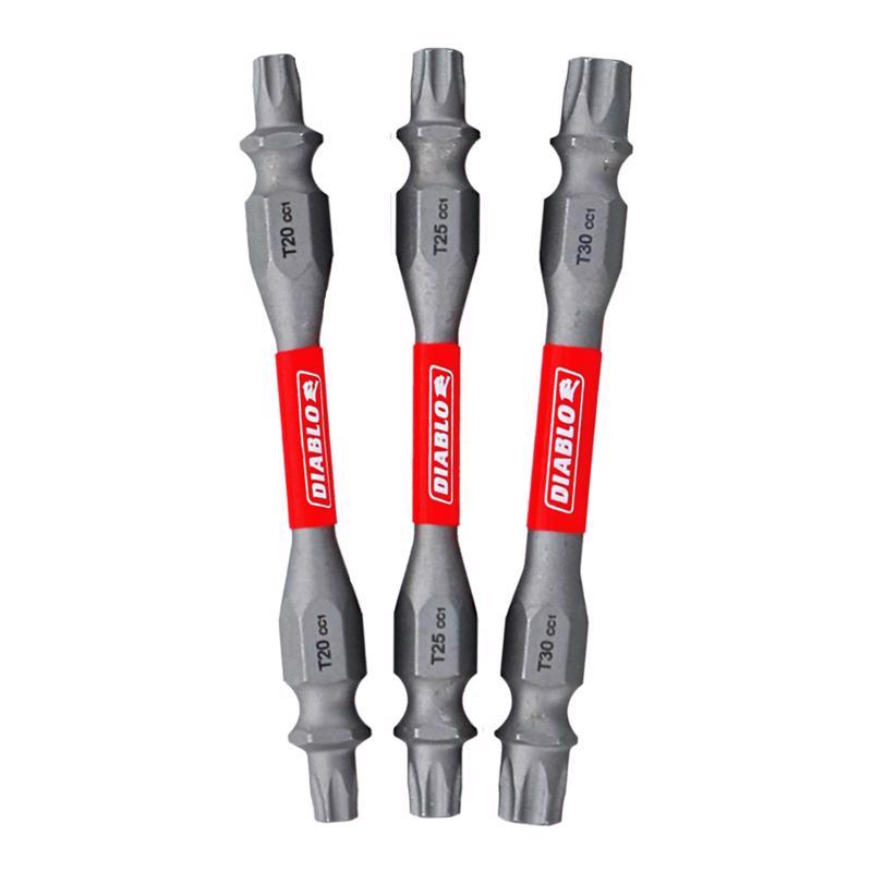 Diablo Square 2-1/2 in. L Double-Ended Screwdriver Bit Set Black Oxide 3 pc