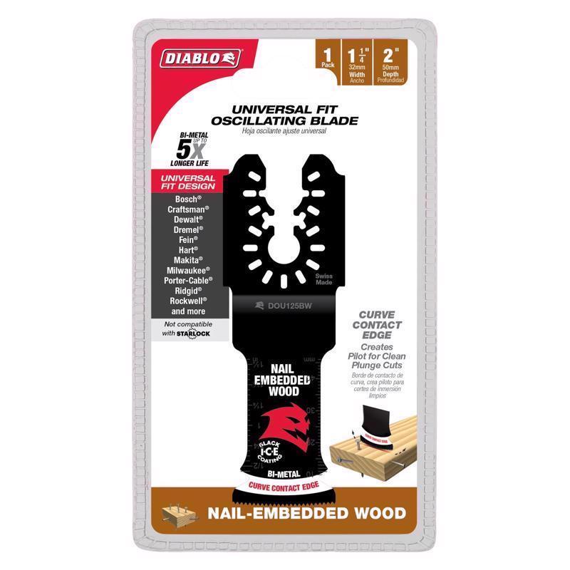Diablo 1-1/4 in. X 1-1/4 in. W Bi-Metal Oscillating Blade Nail-Embedded Wood