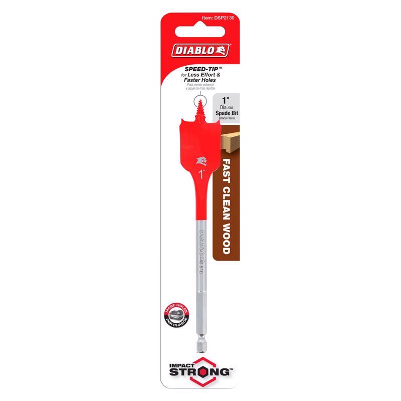 Diablo 1 in. X 6 in. L High Speed Steel Clean Wood Spade Bit Hex Shank
