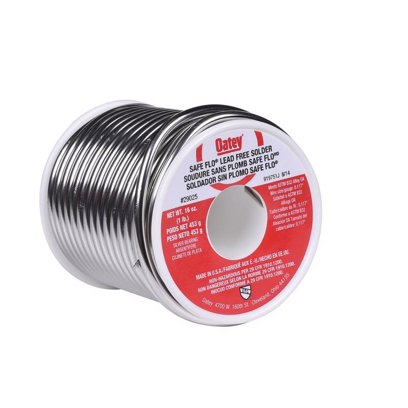 Oatey Safe-Flo 16 oz Lead-Free Plumbing Wire Solder 0.125 in. D Metal