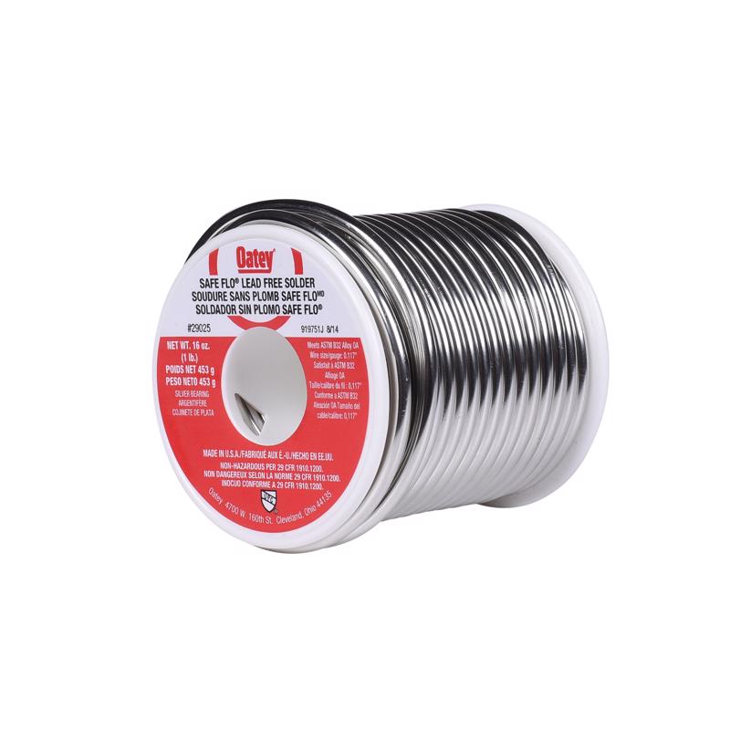 Oatey Safe-Flo 16 oz Lead-Free Plumbing Wire Solder 0.125 in. D Metal