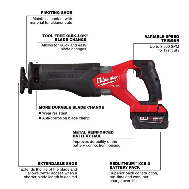 Milwaukee M18 FUEL Cordless Brushless Reciprocating Saw Kit (Battery & Charger)