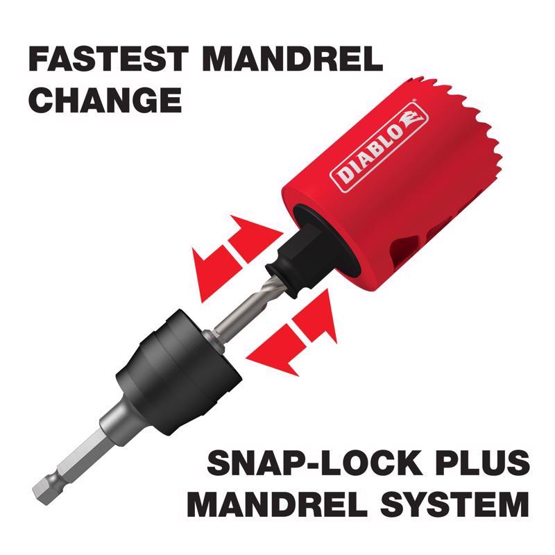 Diablo Snap-Lock Plus 2-9/16 in. Carbide Tipped 2-3/8 in. L Hole Saw