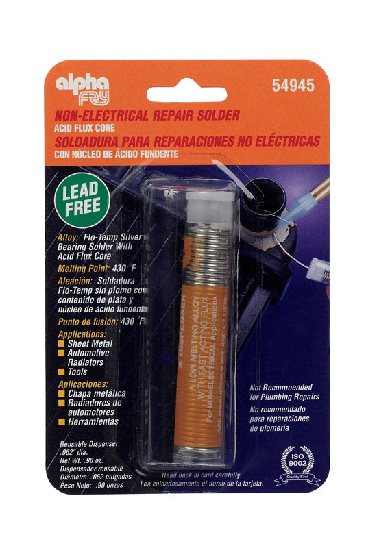 Alpha Fry 0.9 oz Lead-Free Flux Core Solder 0.062 in. D Silver-Bearing Alloy
