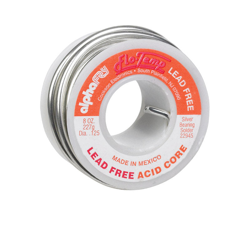 Alpha Fry 8 oz Lead-Free Acid Core Wire Solder 0.125 in. D Silver Bearing