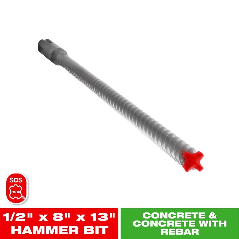 Diablo Rebar Demon 1/2 in. X 13 in. L Carbide Tipped Hammer Drill Bit SDS-Max Shank
