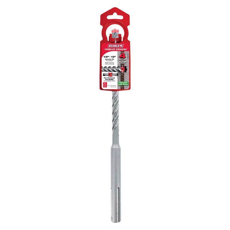 Diablo Rebar Demon 1/2 in. X 13 in. L Carbide Tipped Hammer Drill Bit SDS-Max Shank