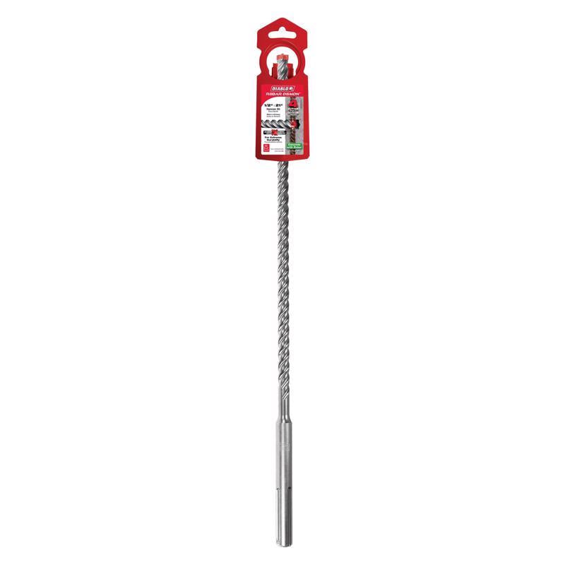 Diablo Rebar Demon 1/2 in. X 21 in. L Carbide Tipped Hammer Drill Bit SDS-Max Shank