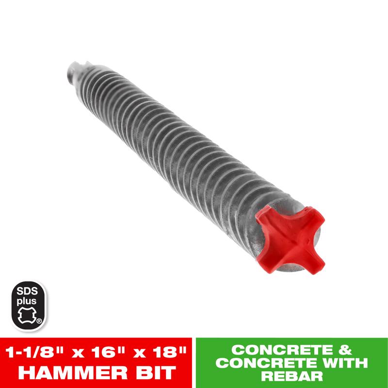 Diablo Rebar Demon 1-1/8 in. X 18 in. L Carbide Hammer Drill Bit SDS-Plus Shank