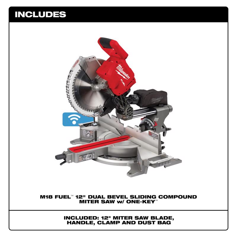 Milwaukee M18 FUEL 12 in. Cordless Brushless Dual-Bevel Sliding Compound Miter Saw Tool Only