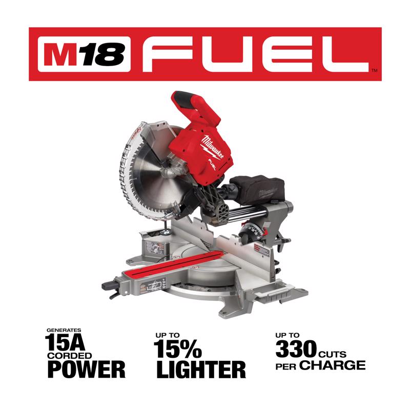 Milwaukee M18 FUEL 12 in. Cordless Brushless Dual-Bevel Sliding Compound Miter Saw Tool Only